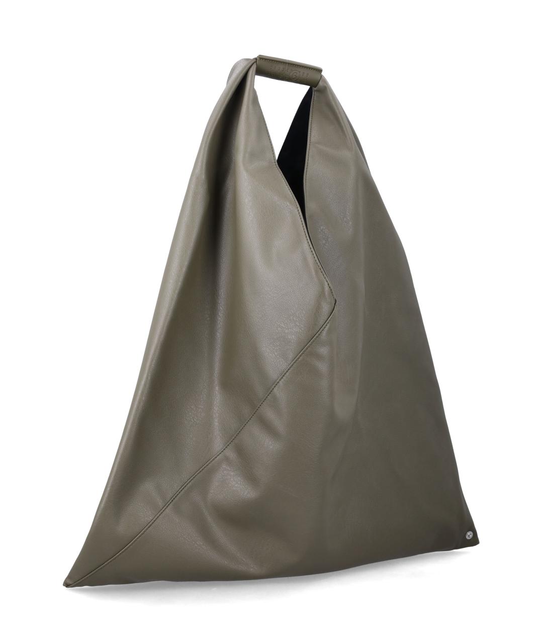 MM6 MAISON MARGIELA Хаки сумка тоут из искусственной кожи, фото 2