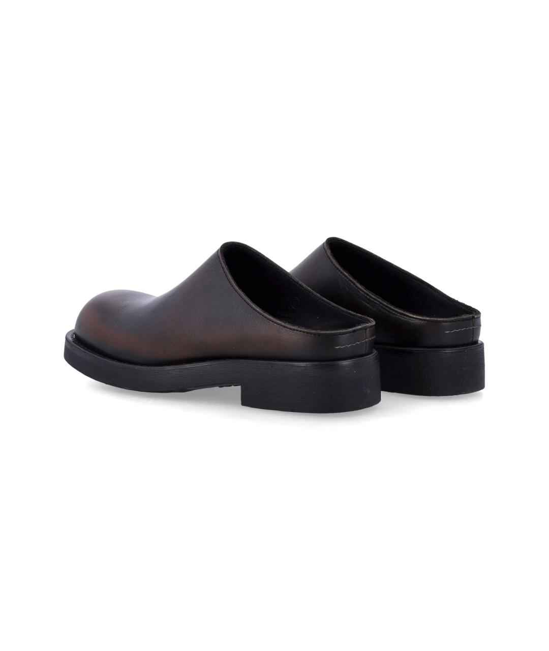 MM6 MAISON MARGIELA Коричневые кожаные мюли, фото 3