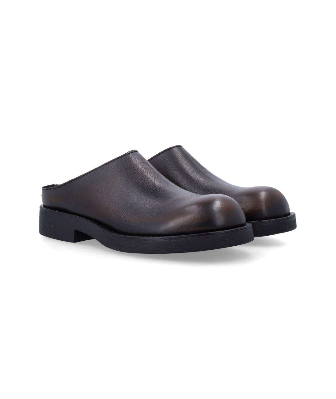 MM6 MAISON MARGIELA Коричневые кожаные мюли, фото 2