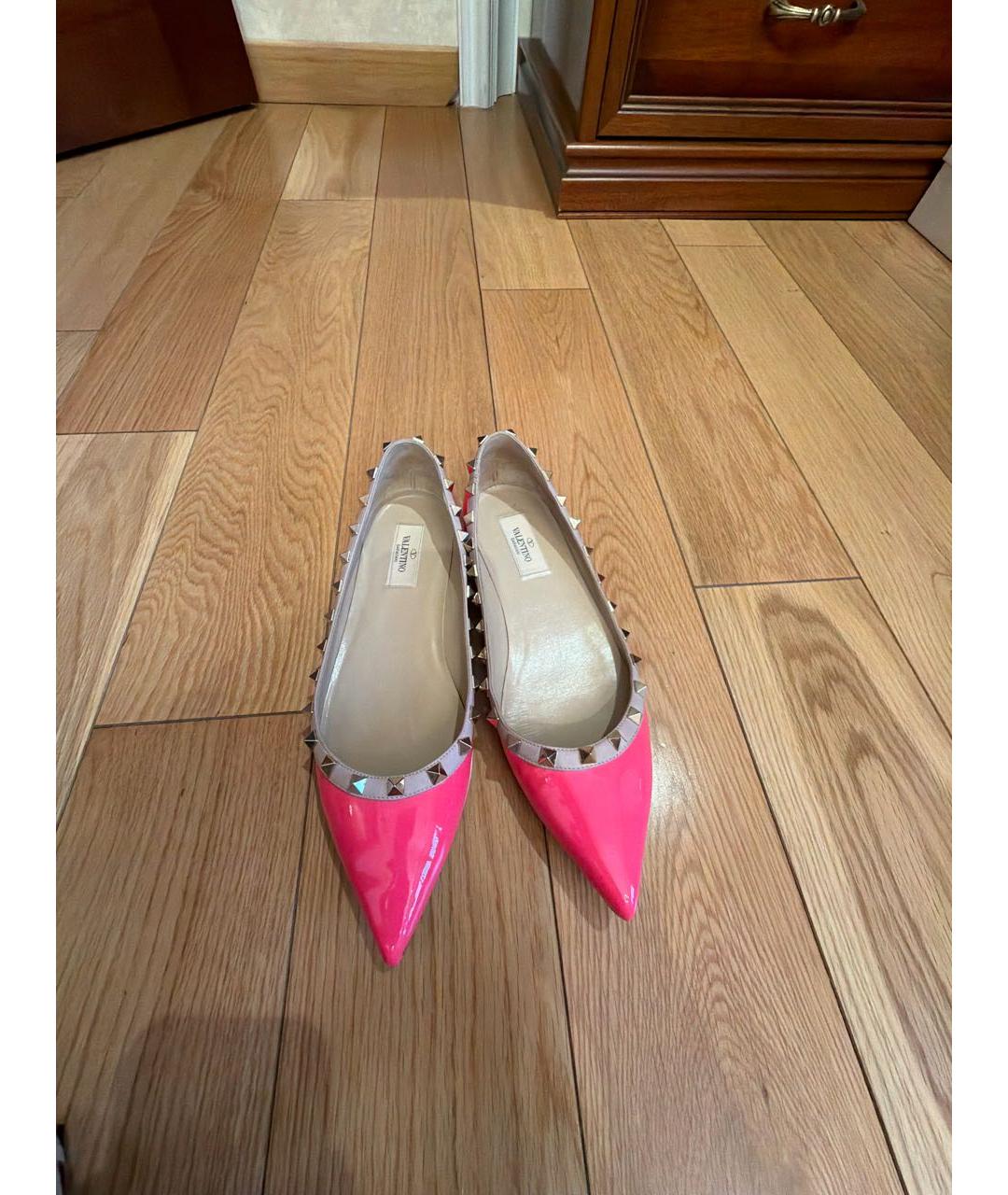 VALENTINO Фуксия балетки из лакированной кожи, фото 2