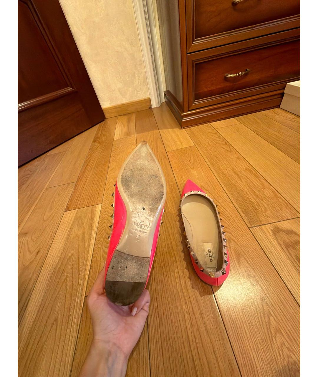 VALENTINO Фуксия балетки из лакированной кожи, фото 5