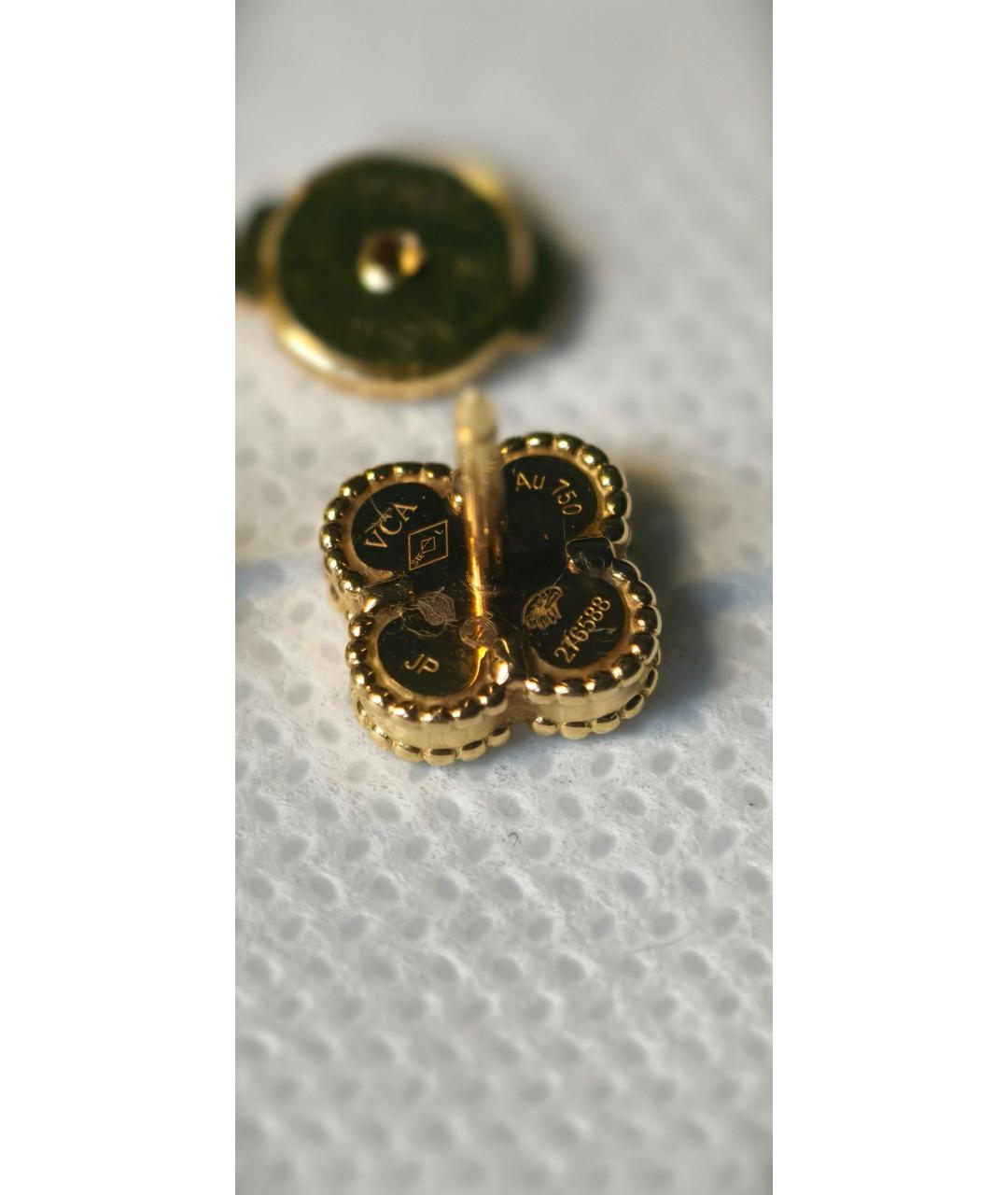 VAN CLEEF & ARPELS Зеленые серьги из желтого золота, фото 4