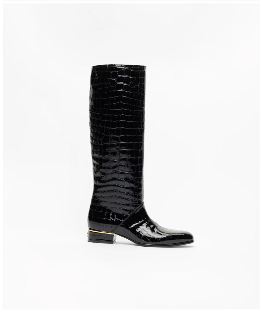 CHANEL Черные сапоги из лакированной кожи, фото 6
