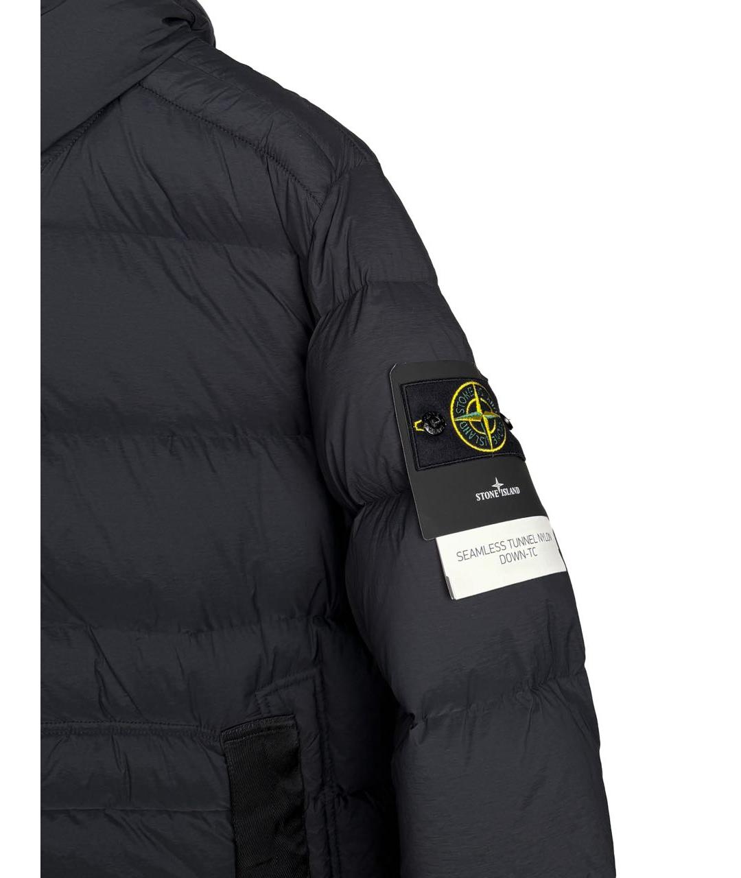 STONE ISLAND Черный полиамидовый пуховик, фото 4