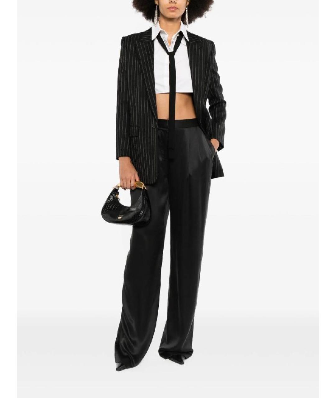 TOM FORD Черные шелковые брюки широкие, фото 2