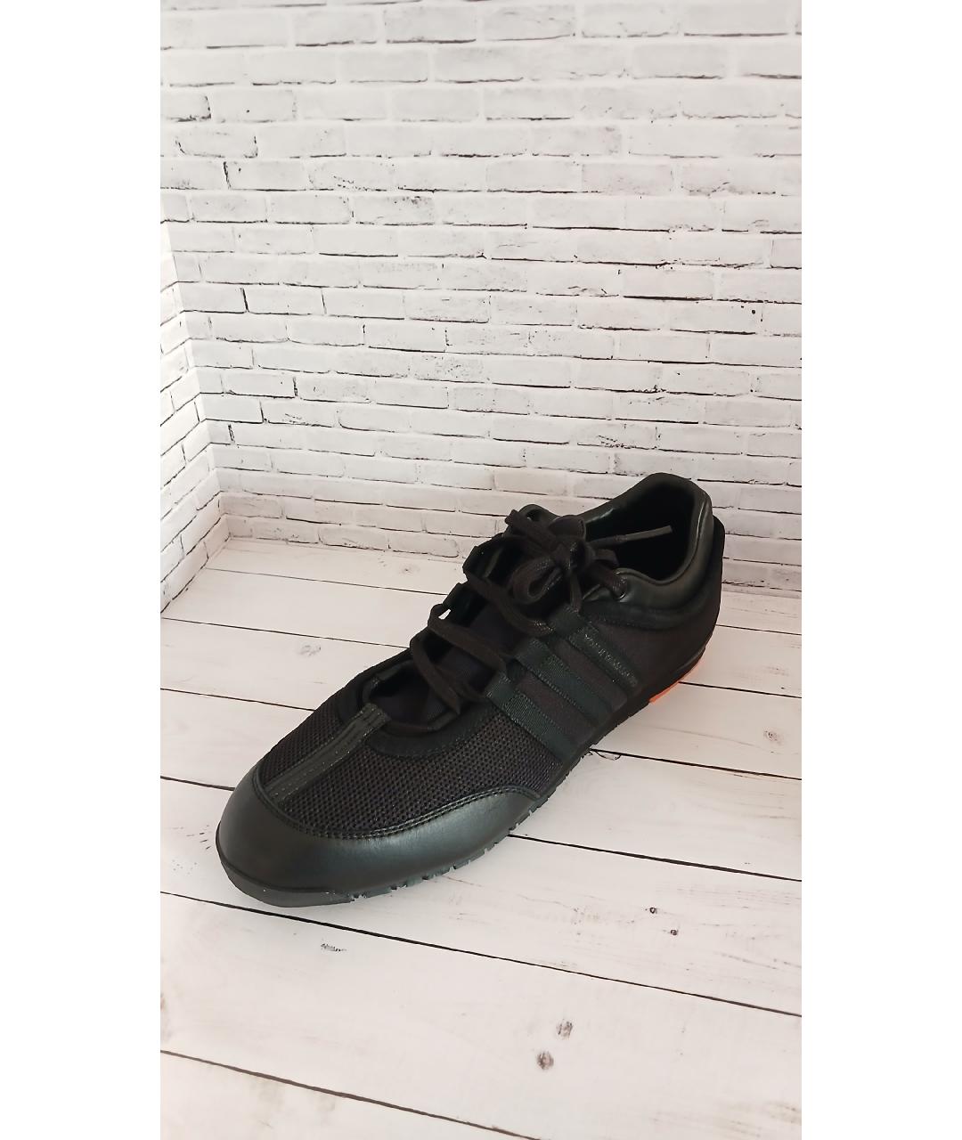 Y-3 Черные кожаные низкие кроссовки / кеды, фото 4