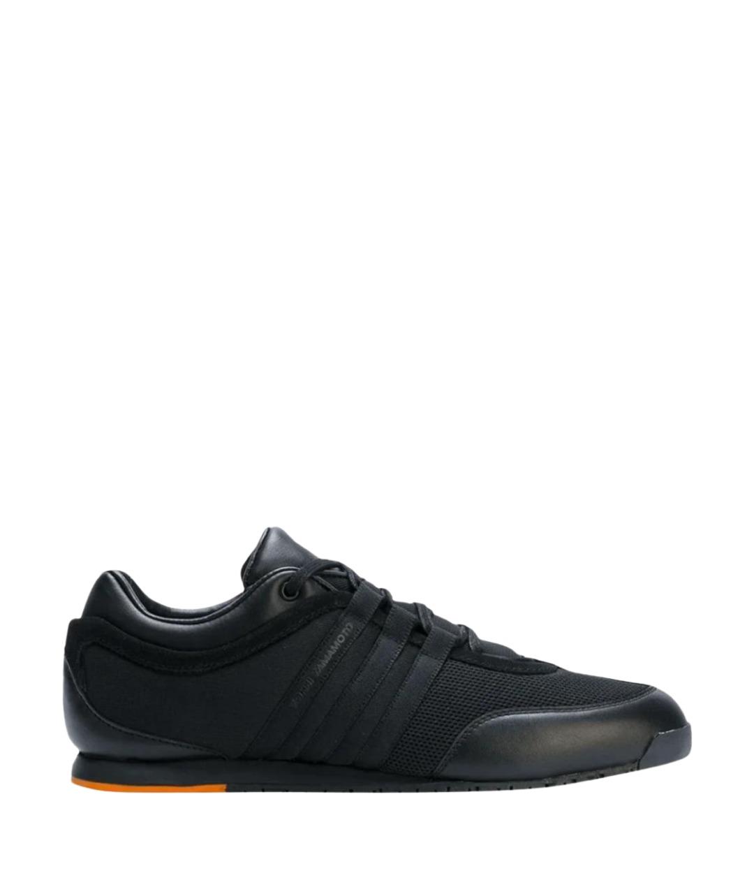 Y-3 Черные кожаные низкие кроссовки / кеды, фото 1