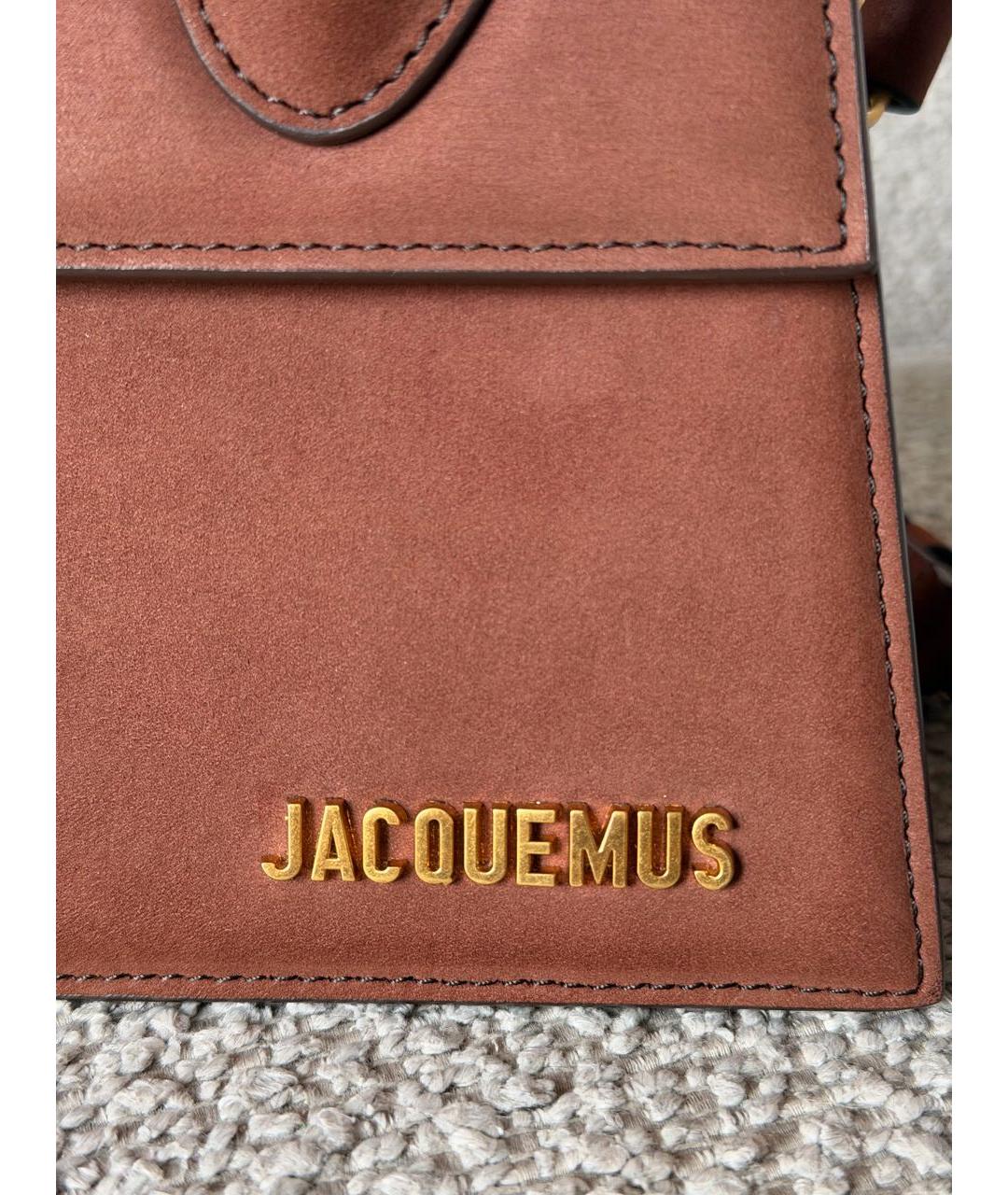 JACQUEMUS Коричневая замшевая сумка через плечо, фото 4