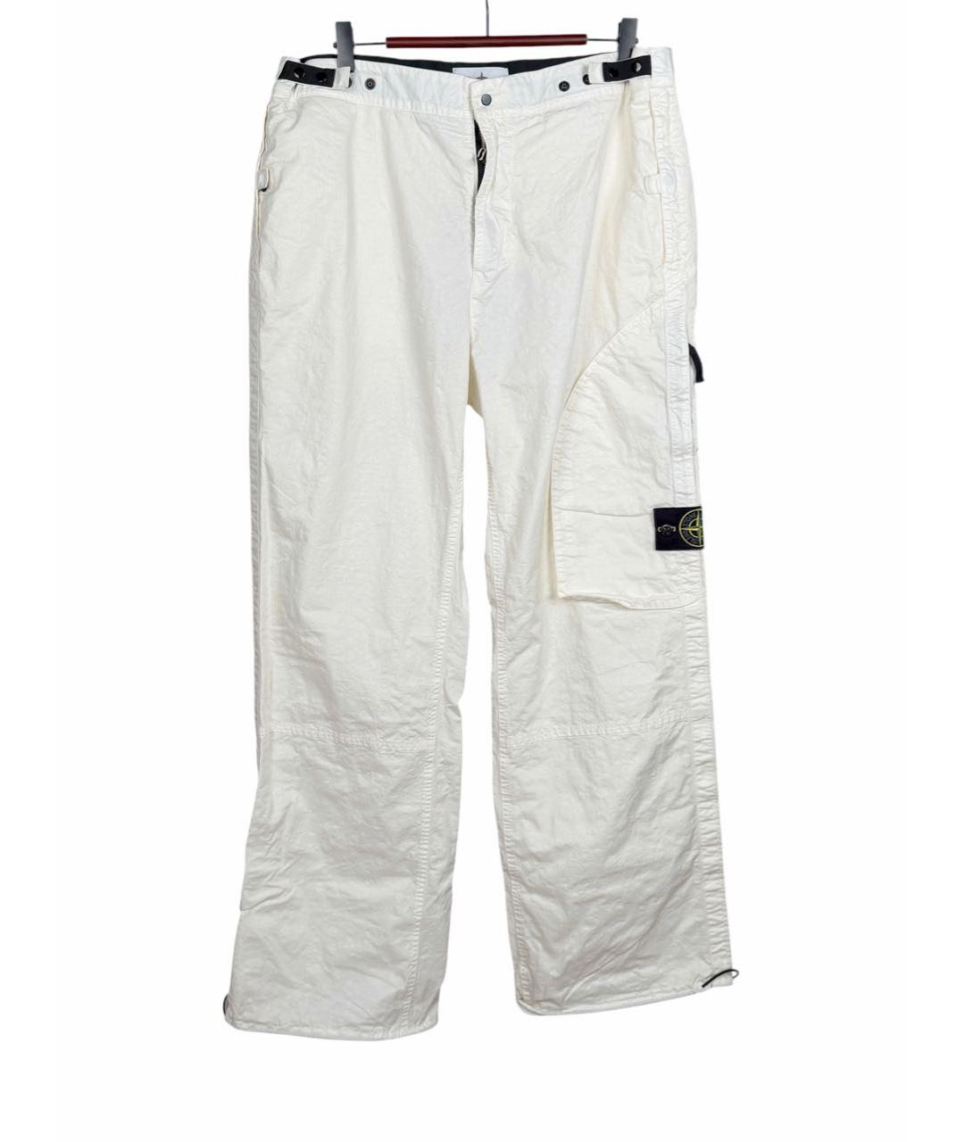 STONE ISLAND Белые полиамидовые повседневные брюки, фото 8