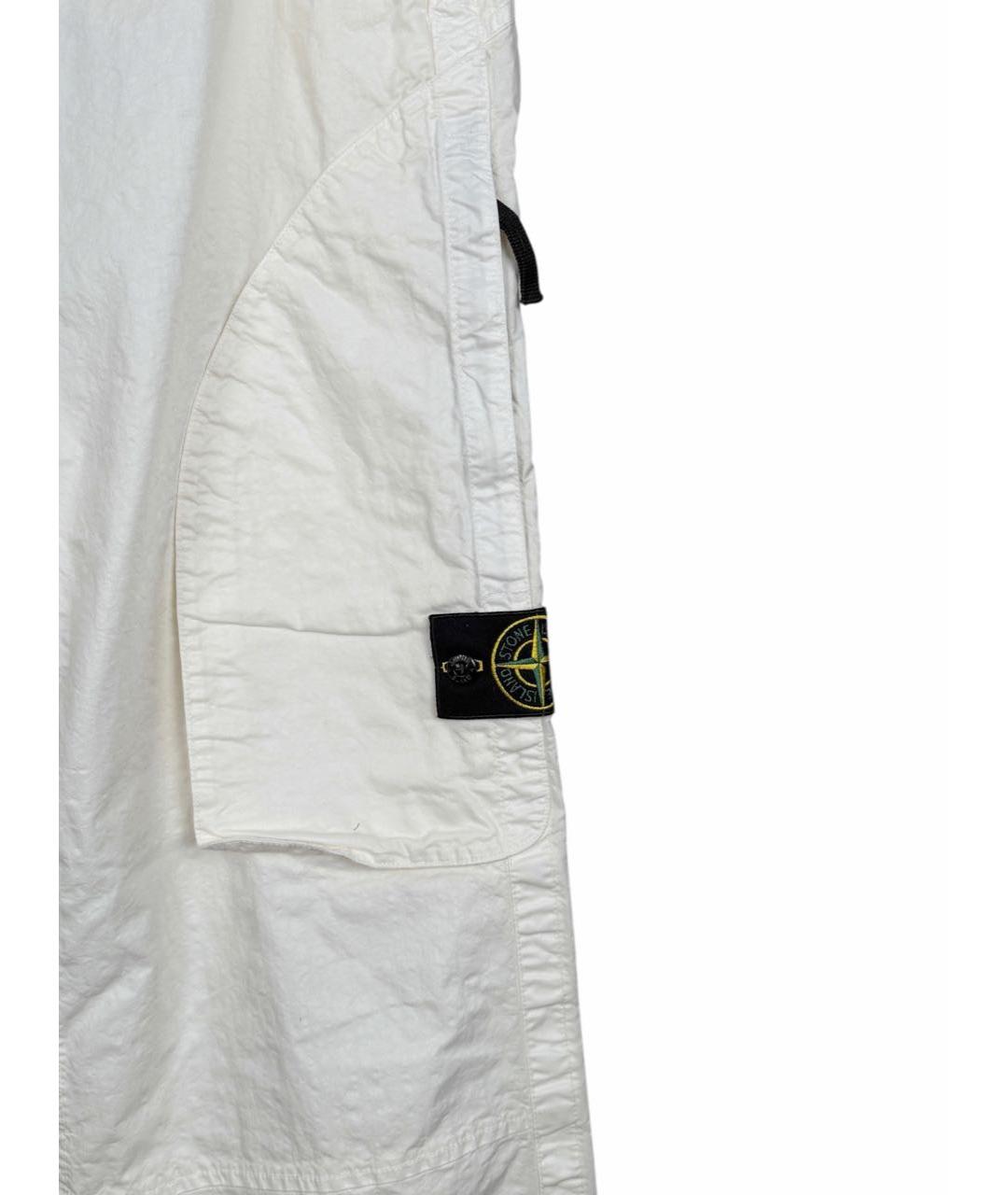 STONE ISLAND Белые полиамидовые повседневные брюки, фото 4