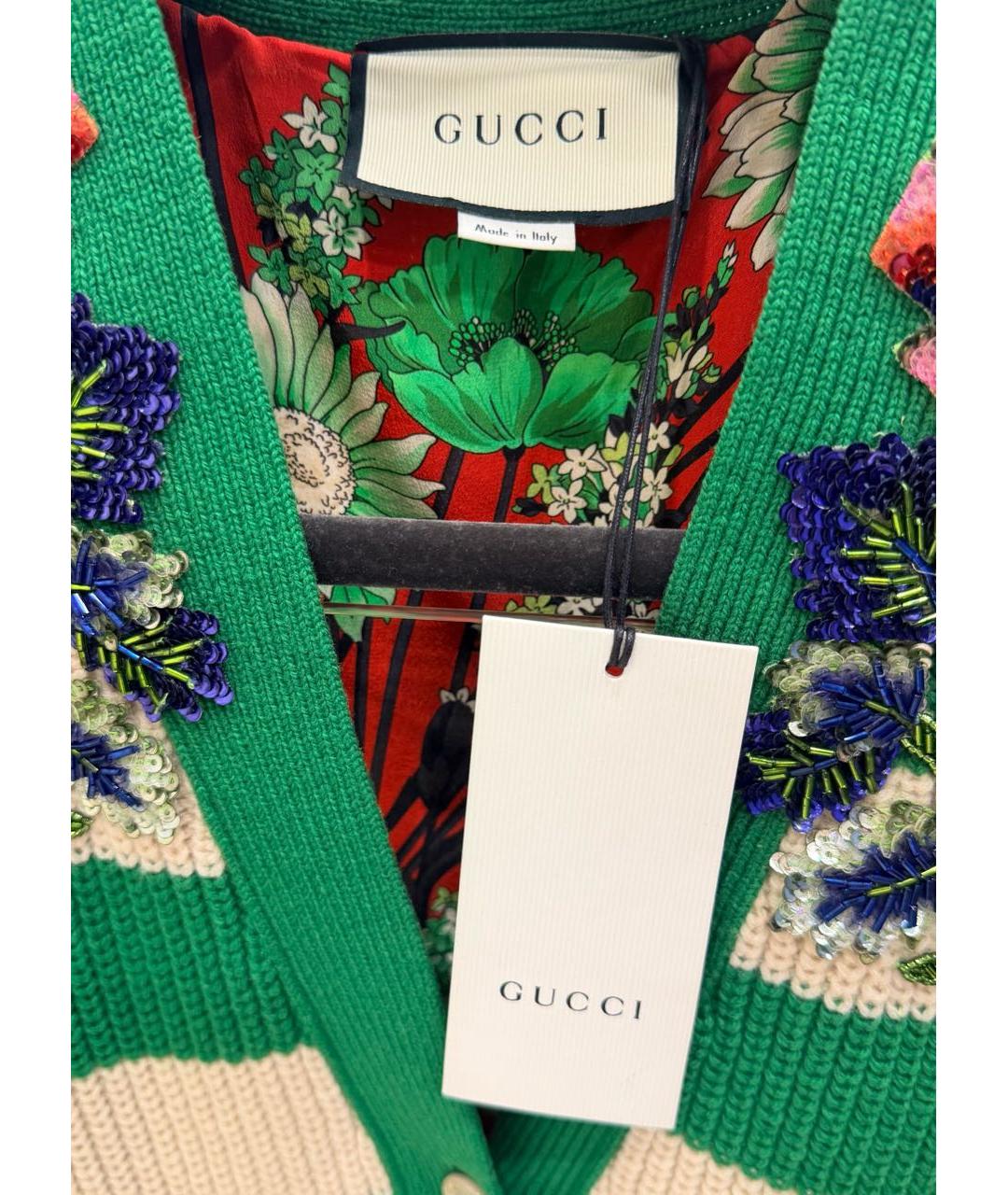 GUCCI Мульти шерстяной кардиган, фото 3