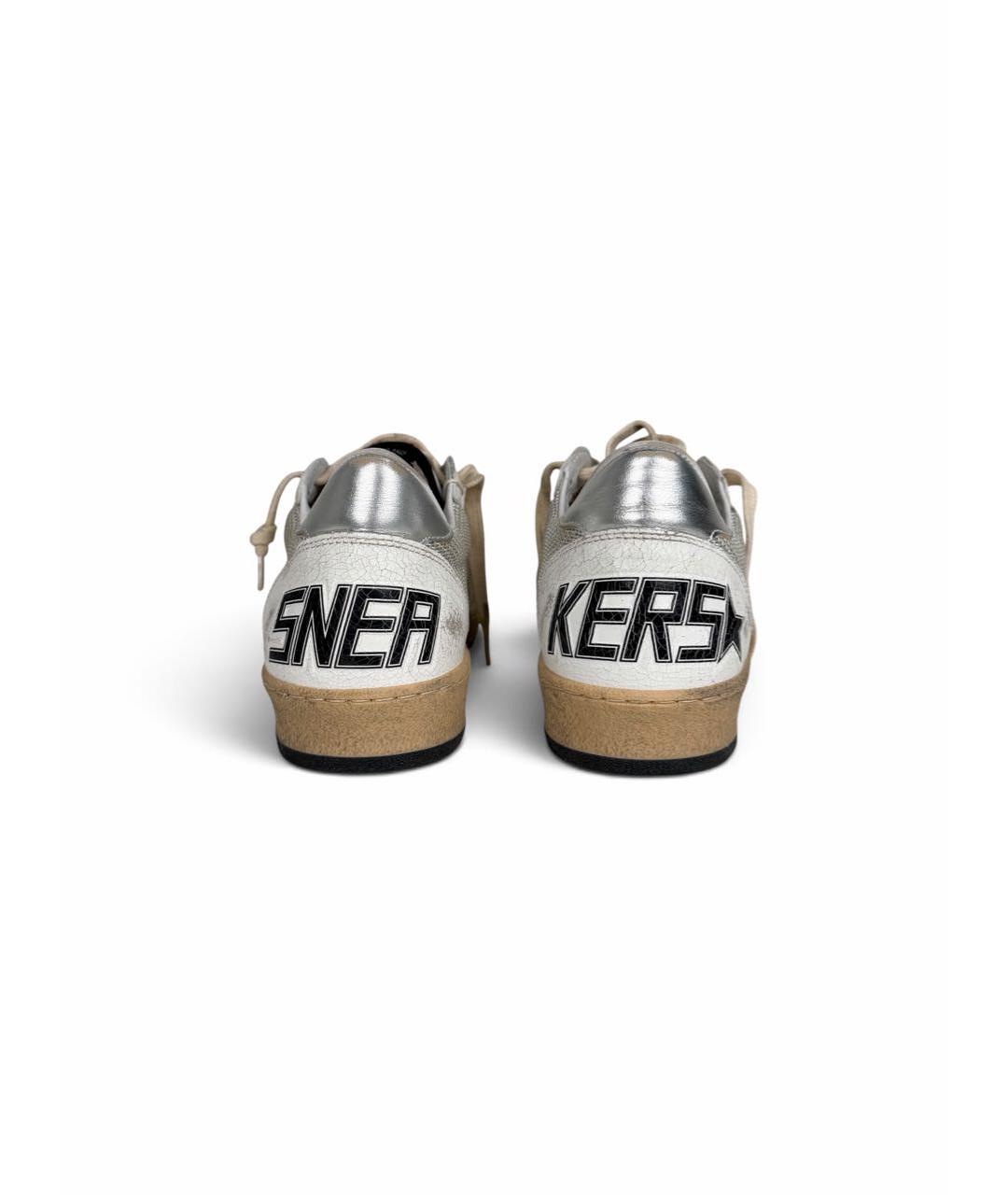 GOLDEN GOOSE Белые кожаные низкие кроссовки / кеды, фото 3