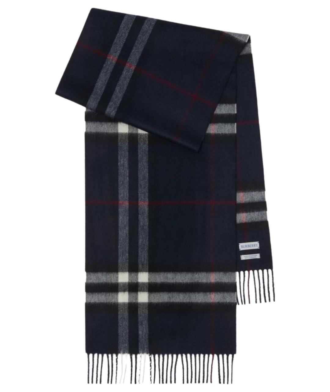 BURBERRY Синий кашемировый шарф, фото 1