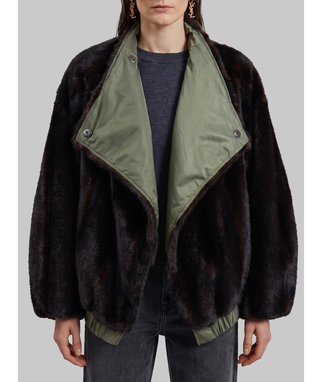 THE FRANKIE SHOP Коричневая полиэстеровая куртка, фото 4