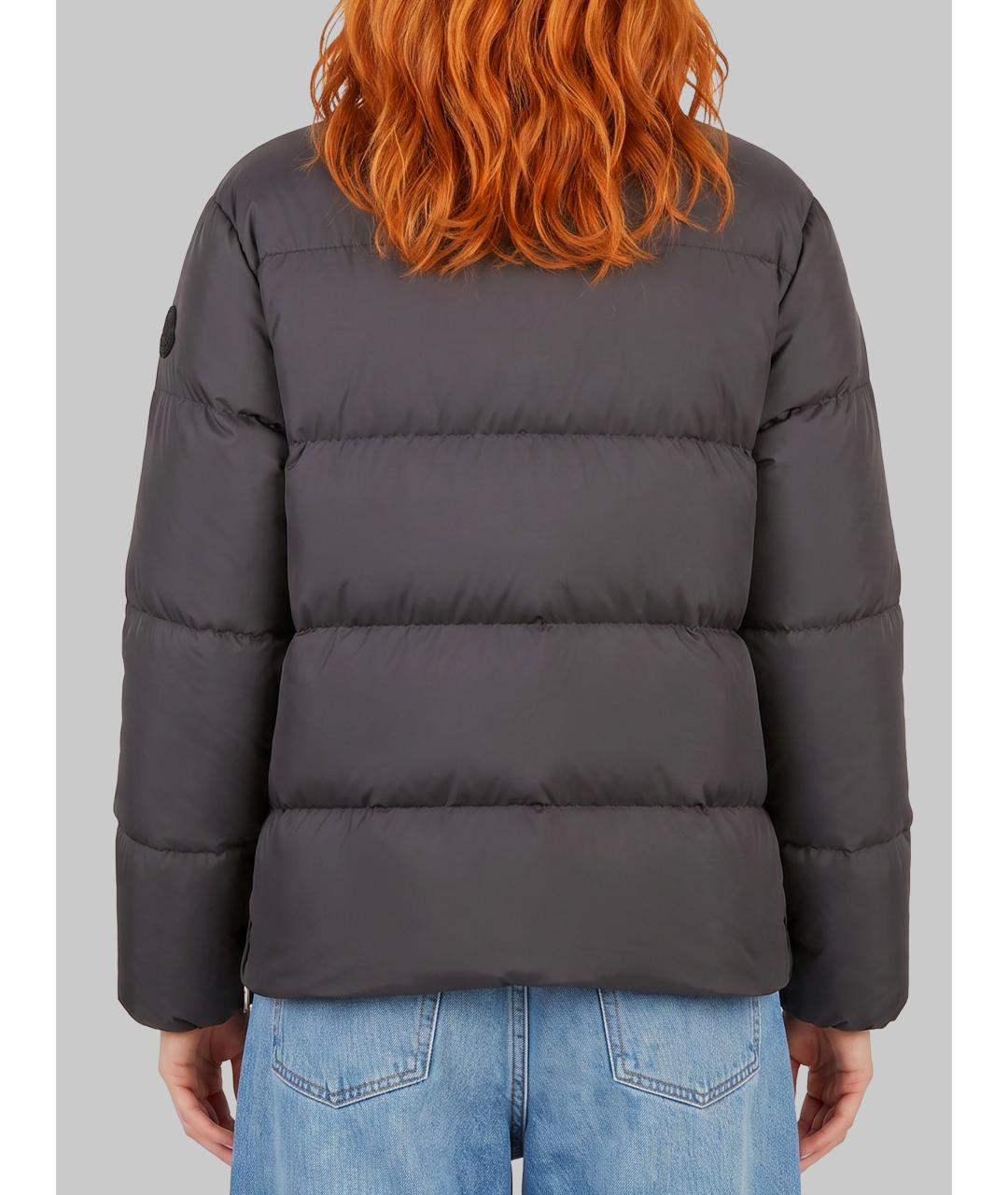 MONCLER Черный полиэстеровый пуховик, фото 4