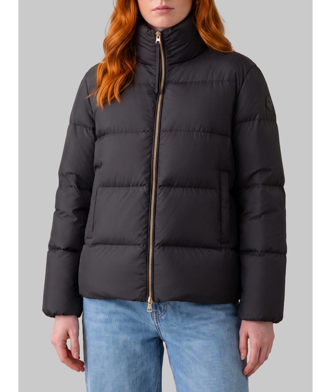 MONCLER Черный полиэстеровый пуховик, фото 2