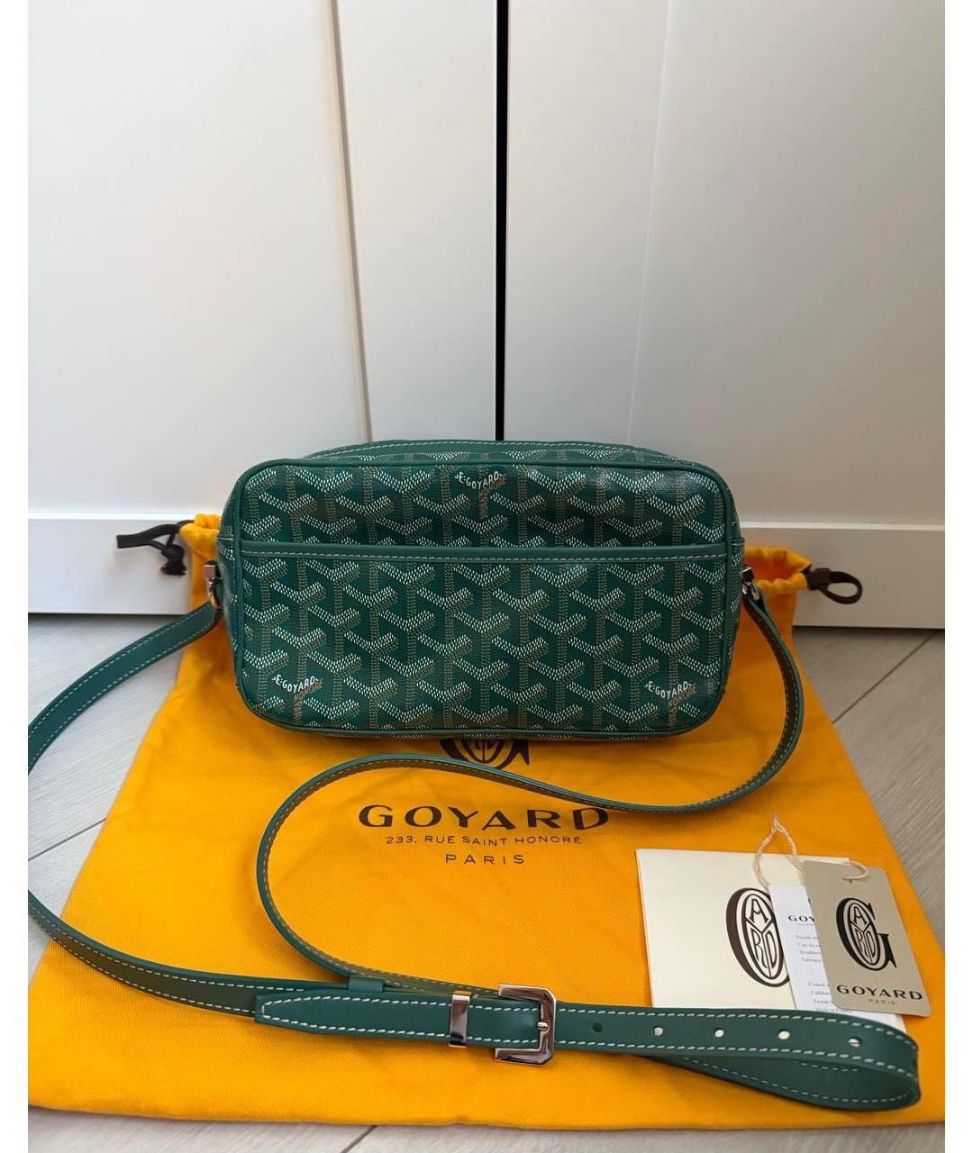 GOYARD Зеленая сумка через плечо из канвы, фото 6