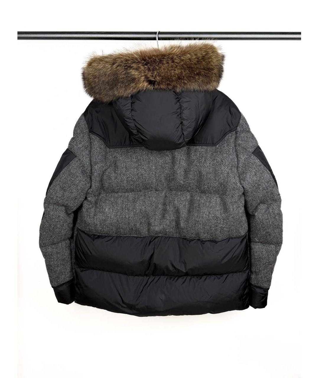 MONCLER Серый полиамидовый пуховик, фото 2