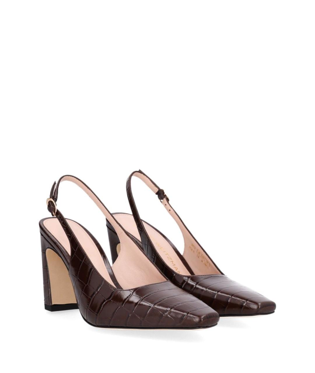 STUART WEITZMAN Коричневые кожаные туфли, фото 2