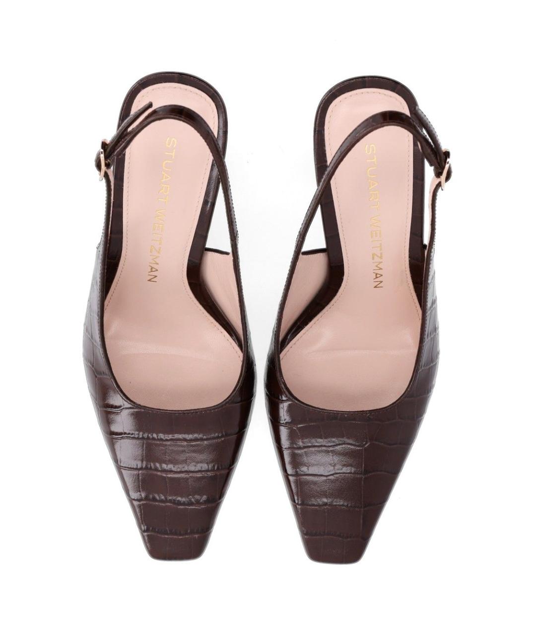 STUART WEITZMAN Коричневые кожаные туфли, фото 4