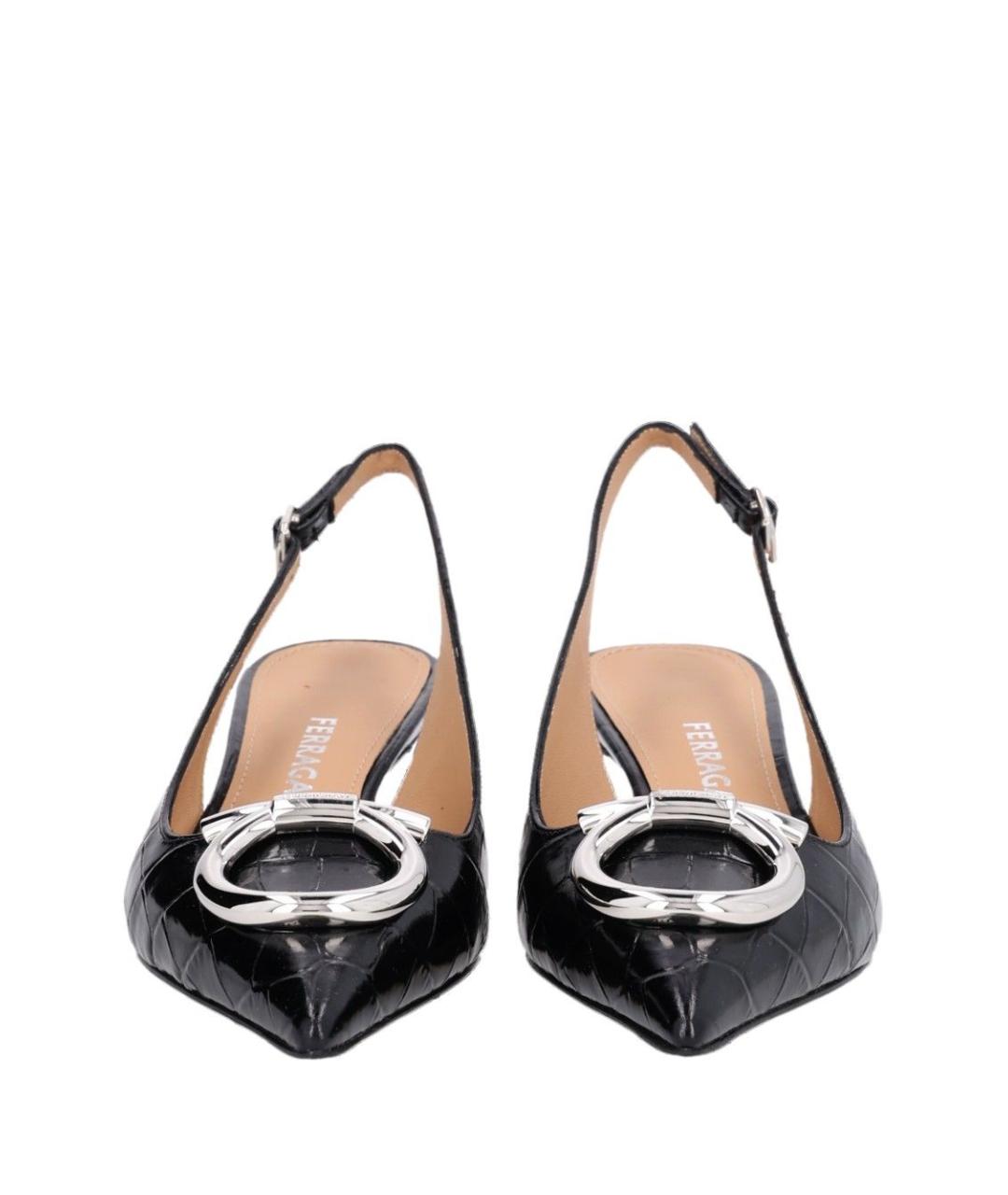FERRAGAMO Черные кожаные туфли, фото 5