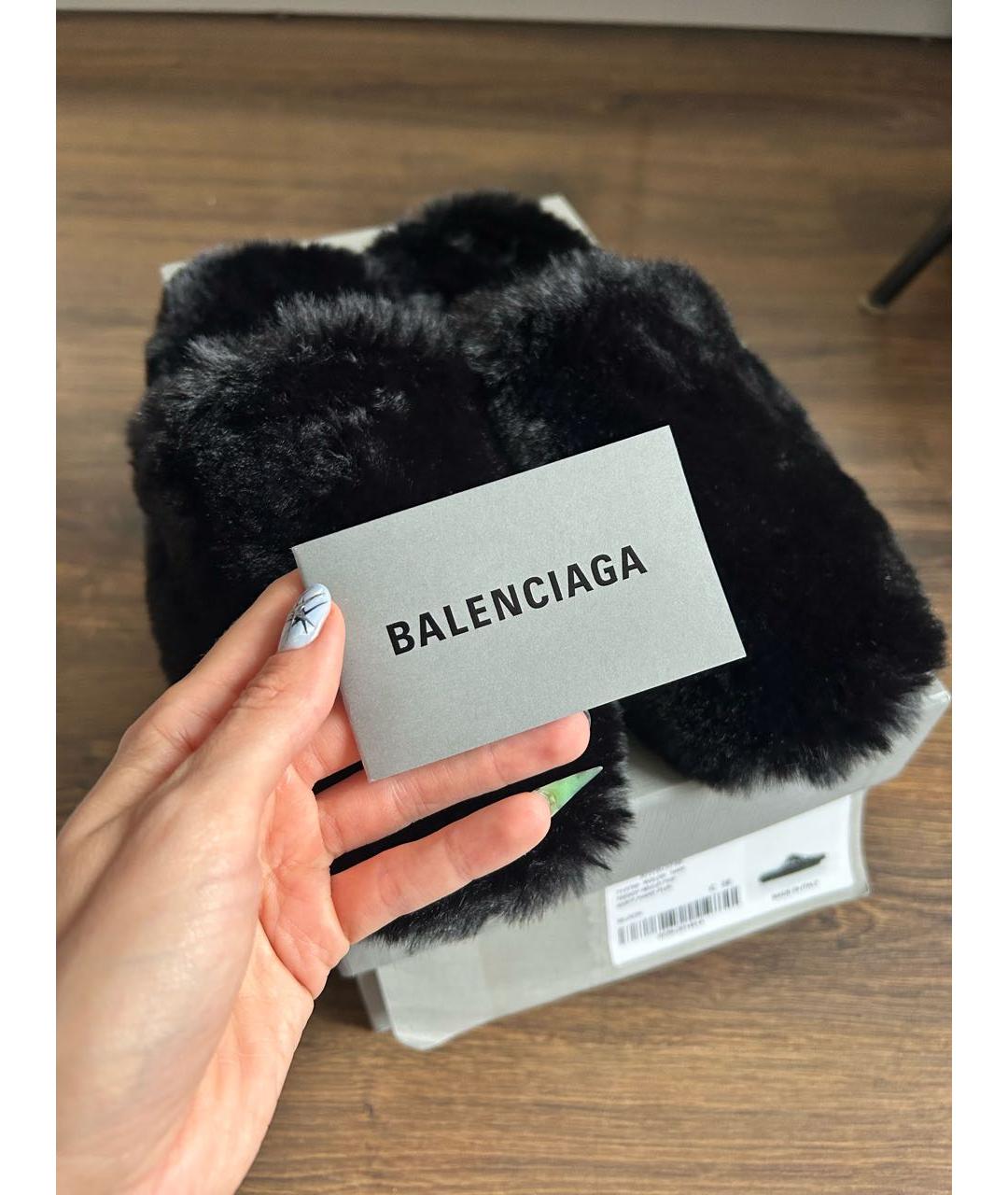 BALENCIAGA Черные кожаные мюли, фото 2