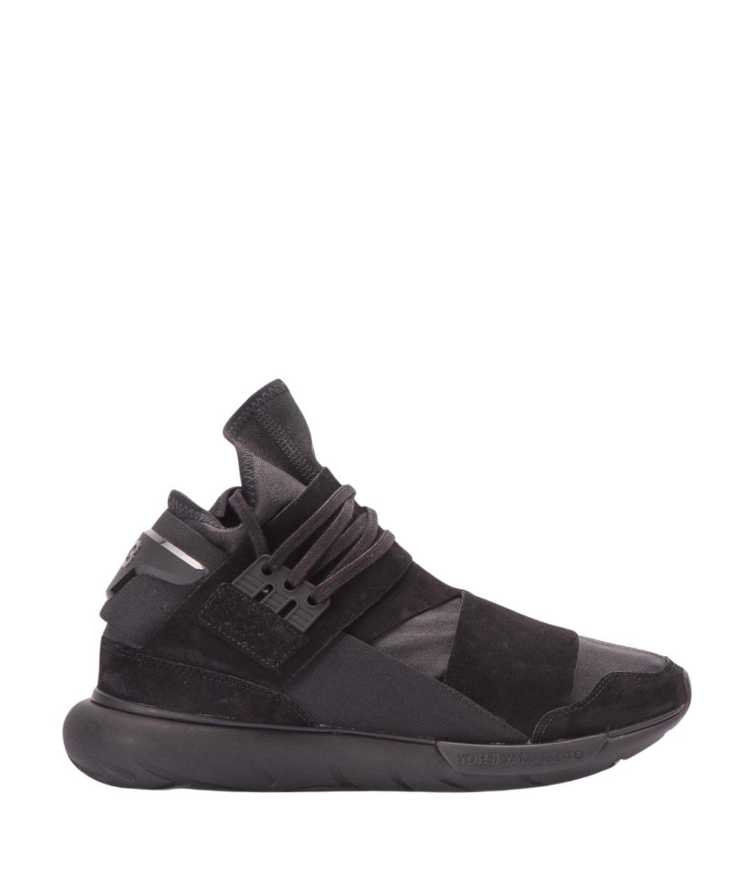 Y-3 Черные кожаные высокие кроссовки / кеды, фото 1