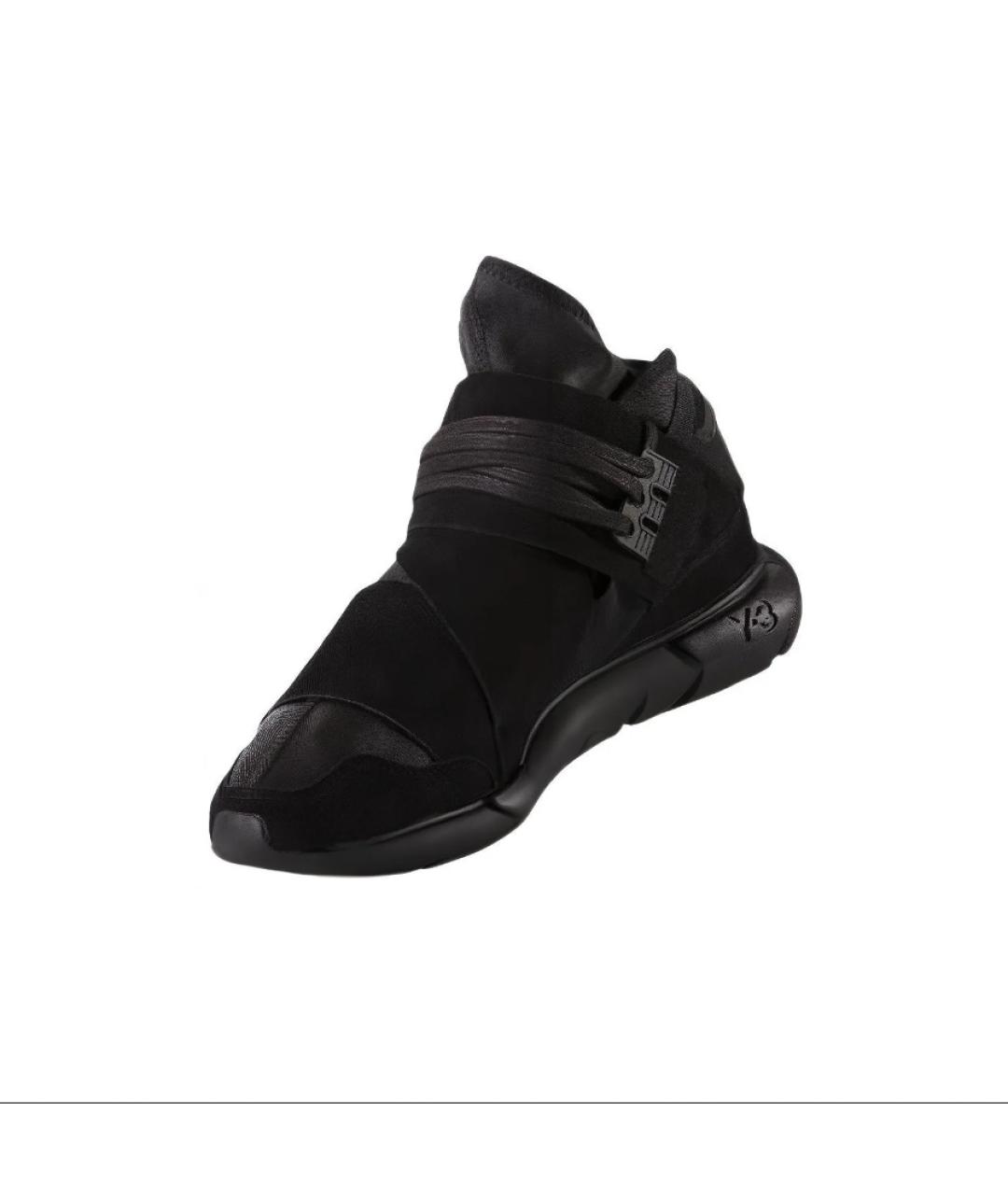 Y-3 Черные кожаные высокие кроссовки / кеды, фото 2