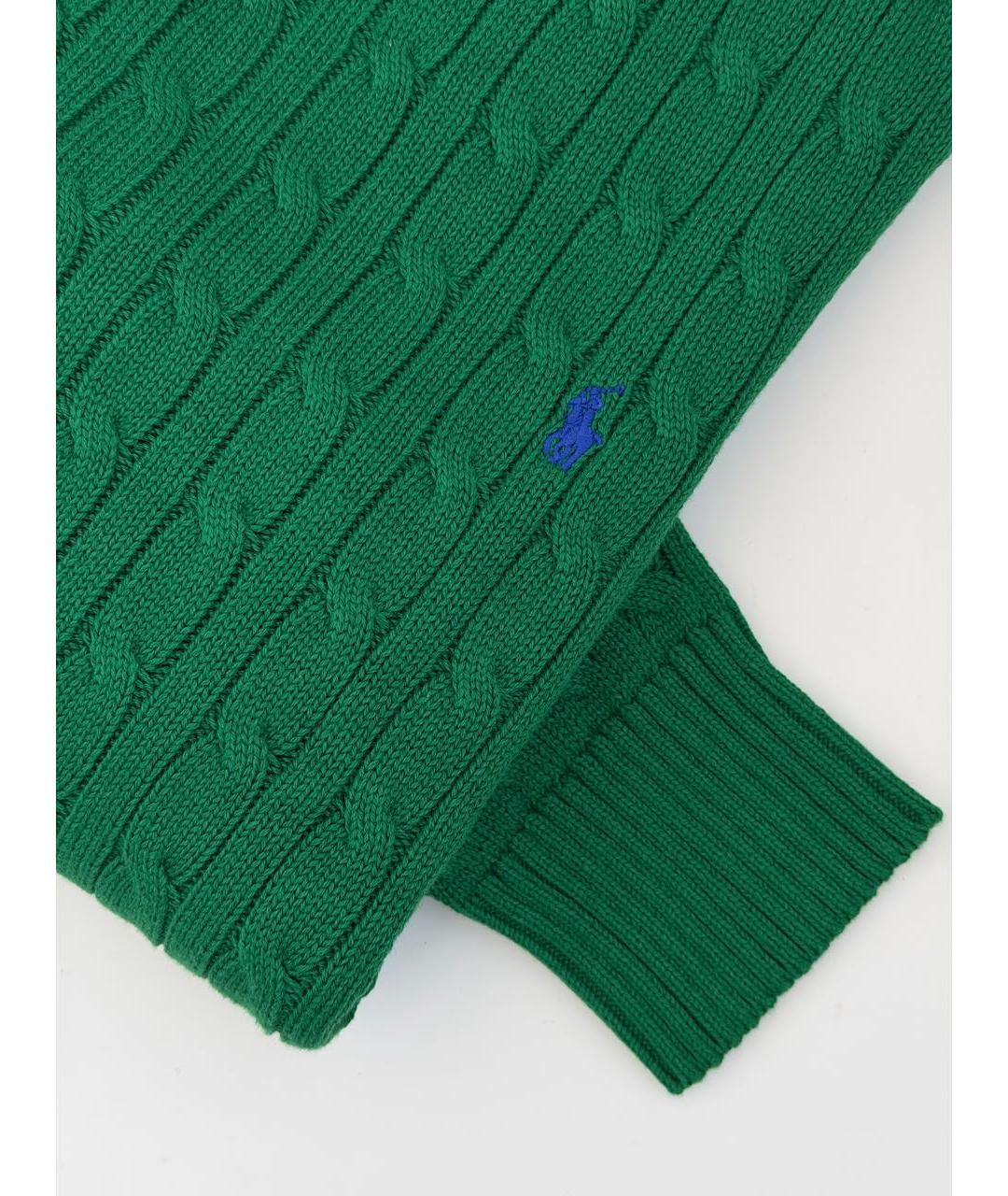 POLO RALPH LAUREN Зеленый хлопковый джемпер / свитер, фото 3