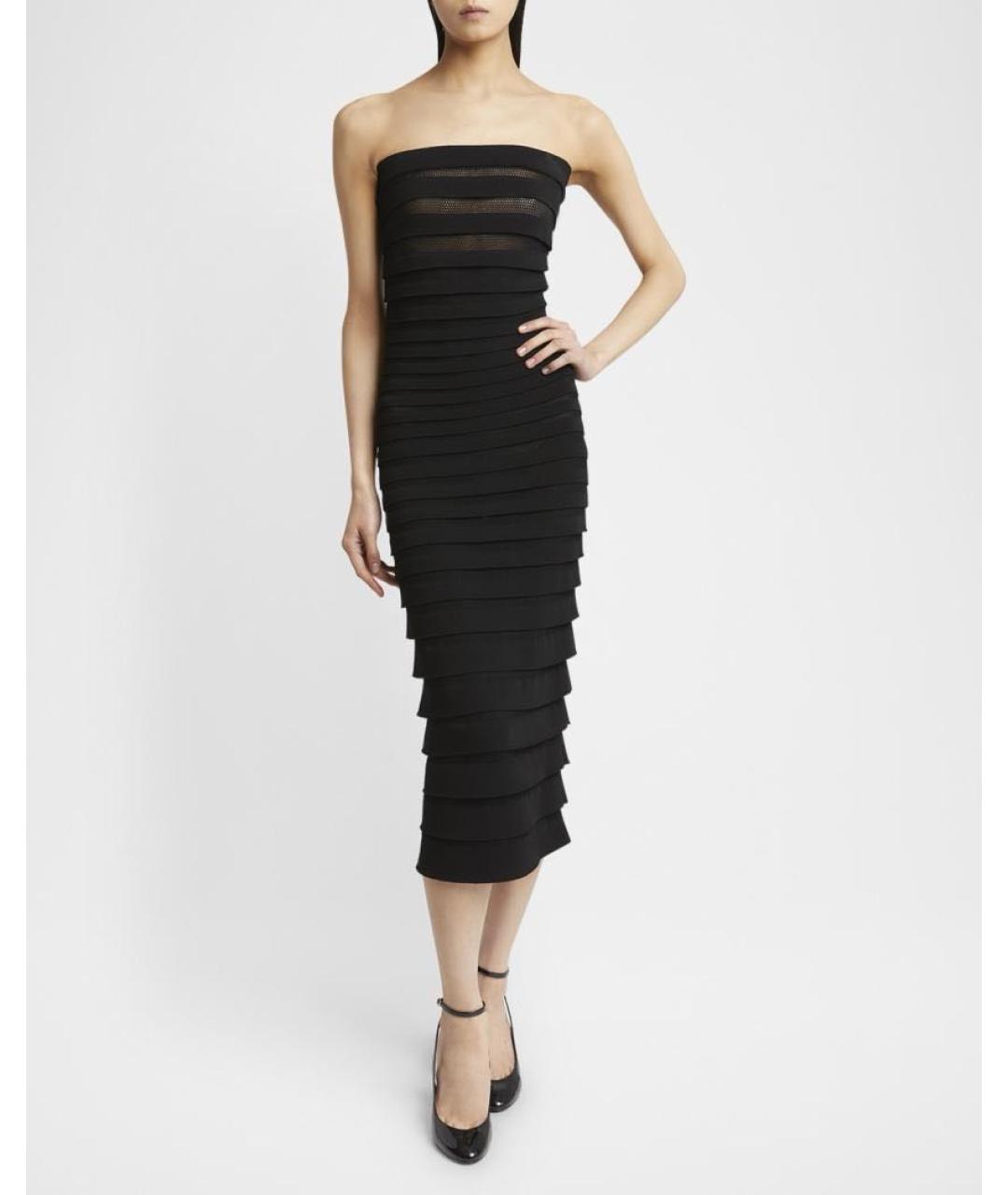 ALAIA Черное вискозное коктейльное платье, фото 6