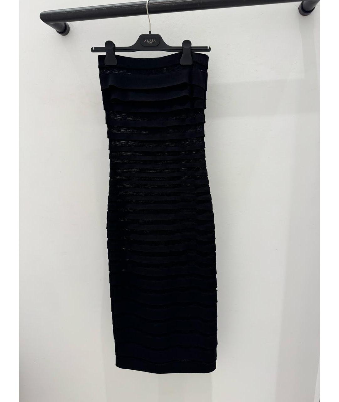 ALAIA Черное вискозное коктейльное платье, фото 2