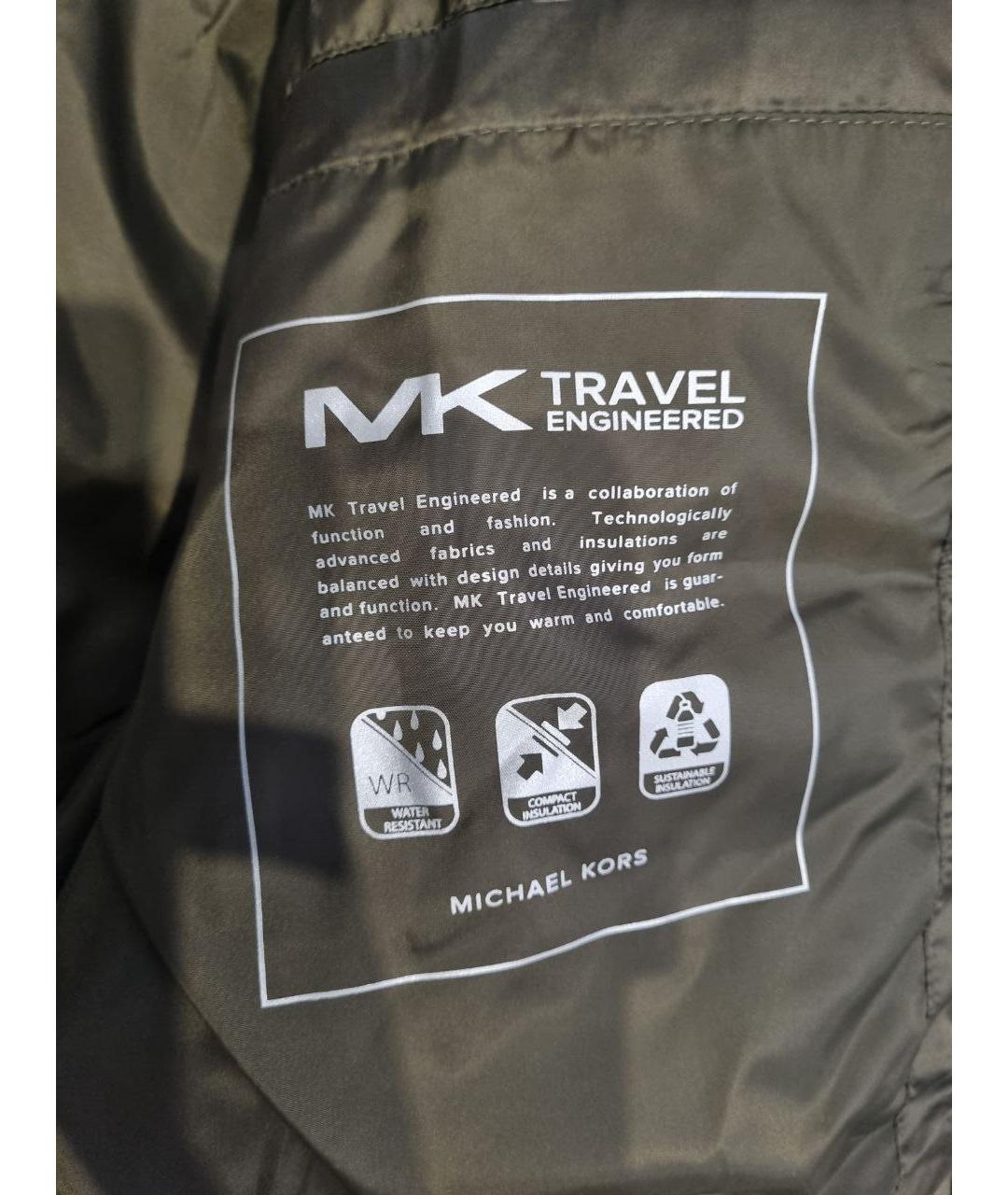 MICHAEL KORS Хаки полиэстеровый пуховик, фото 3