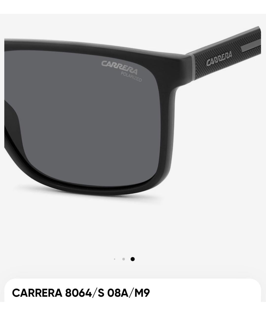 Carrera Черные пластиковые солнцезащитные очки, фото 2