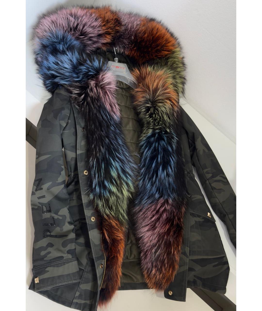 PHILIPP PLEIN Хаки полиэстеровая парка, фото 3