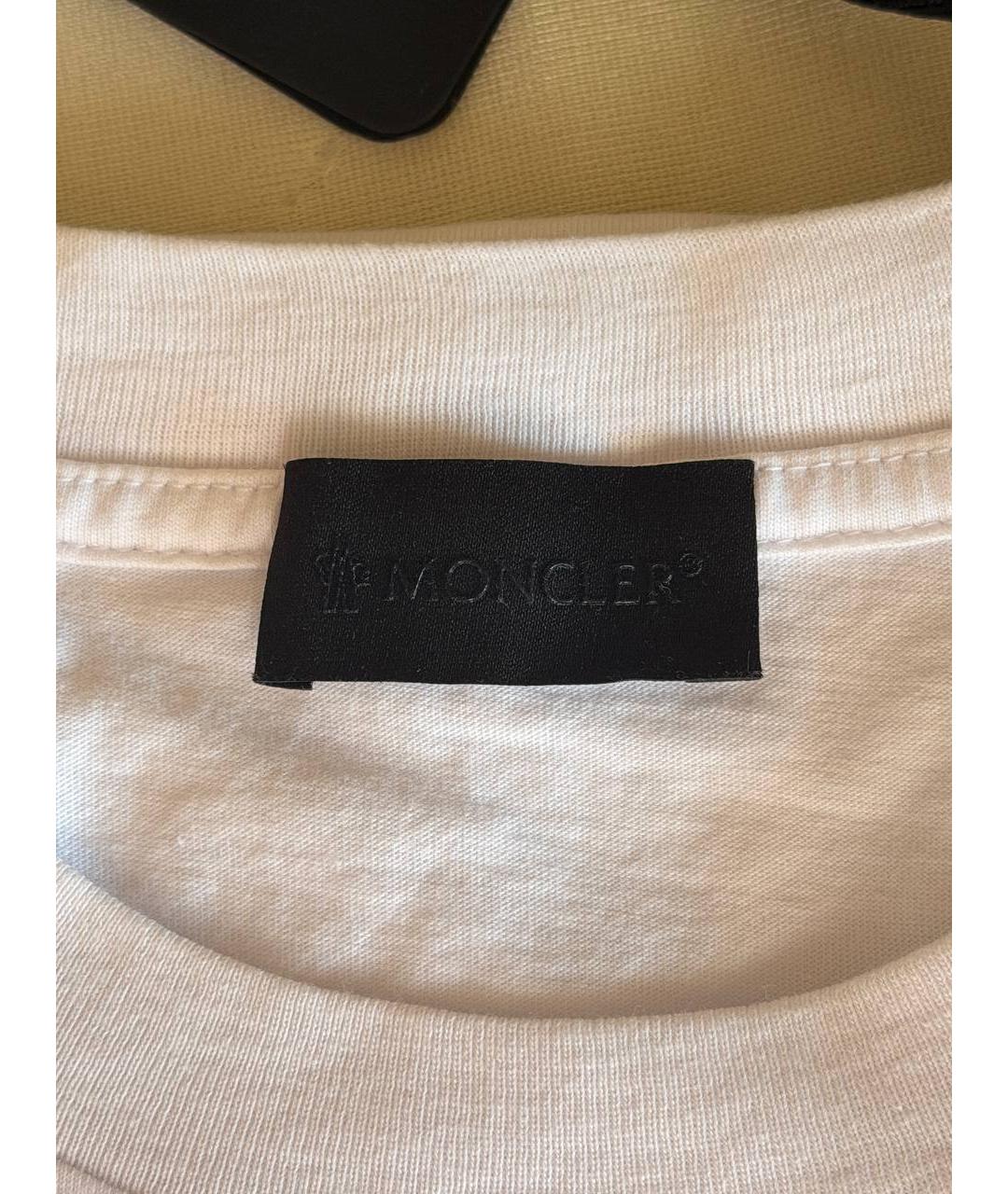 MONCLER Белая хлопковая футболка, фото 2