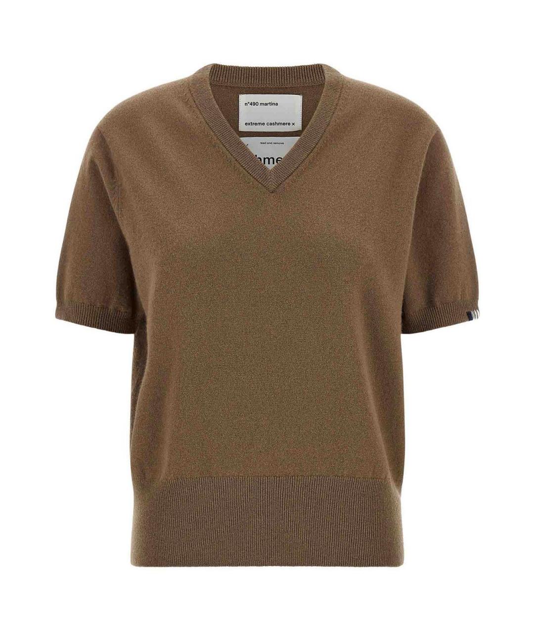 EXTREME CASHMERE Коричневый кашемировый джемпер / свитер, фото 1