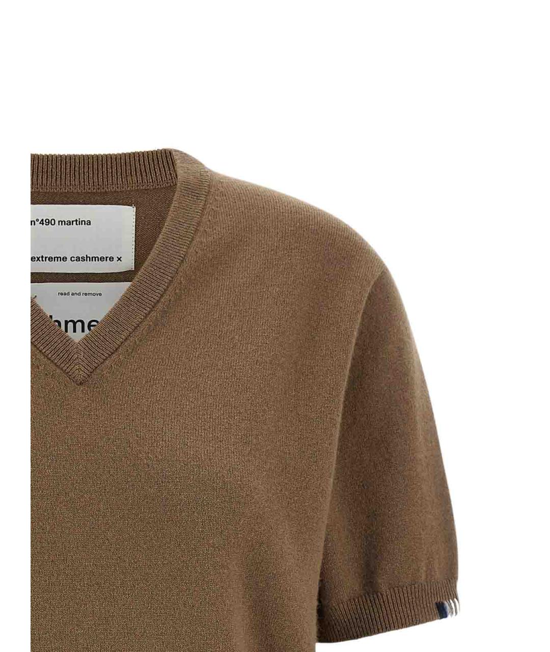 EXTREME CASHMERE Коричневый кашемировый джемпер / свитер, фото 3