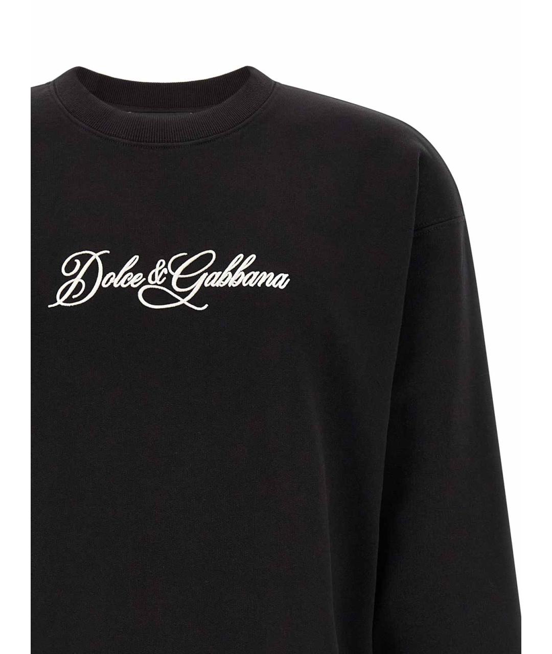 DOLCE&GABBANA Черный хлопковый джемпер / свитер, фото 3