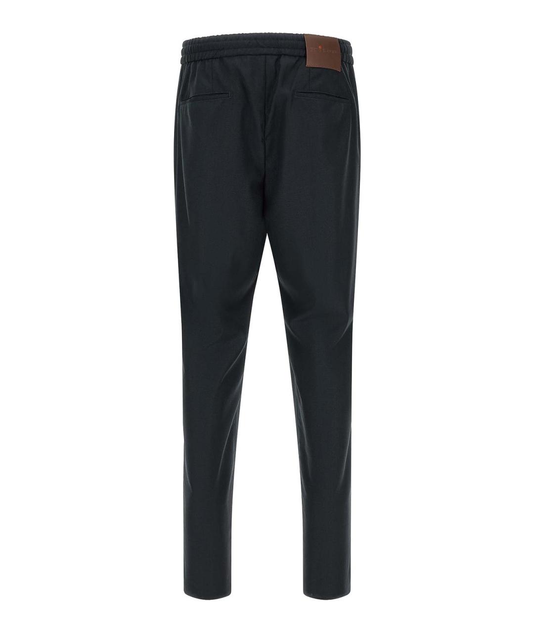 KITON Синие шерстяные повседневные брюки, фото 2