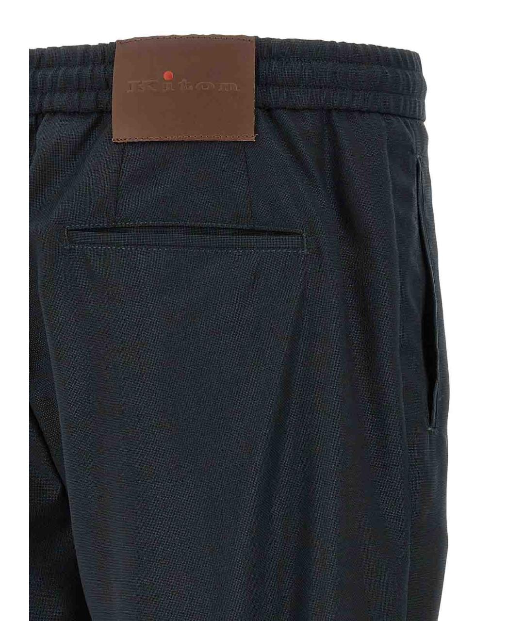 KITON Синие шерстяные повседневные брюки, фото 4