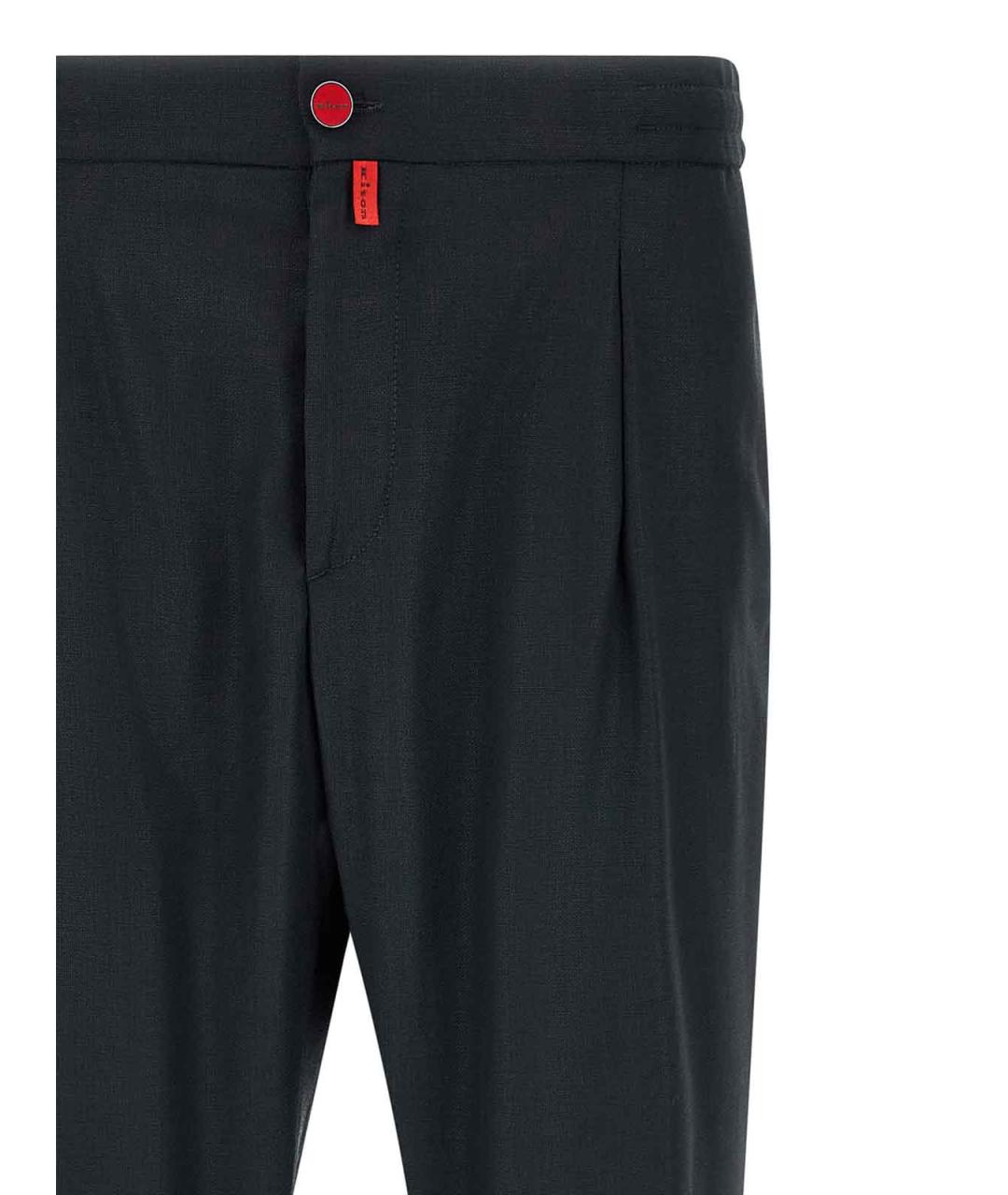 KITON Синие шерстяные повседневные брюки, фото 3