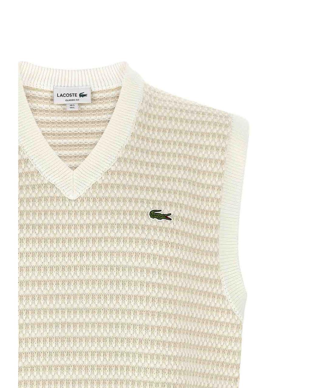 LACOSTE Бежевая хлопковая жилетка, фото 3