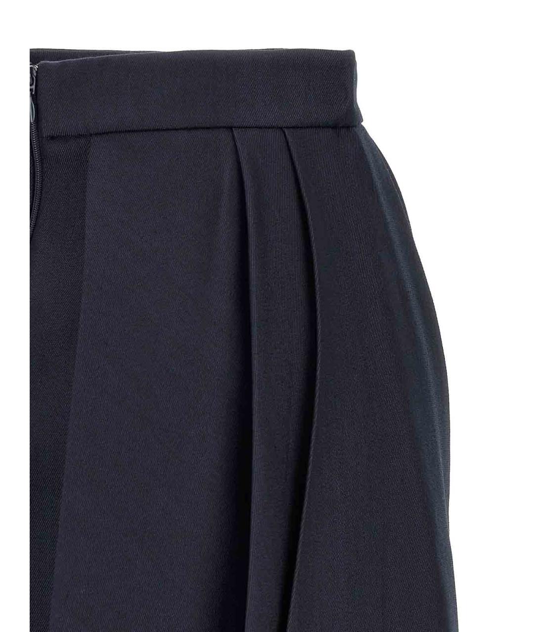 ELISABETTA FRANCHI Синяя шерстяная юбка мини, фото 4