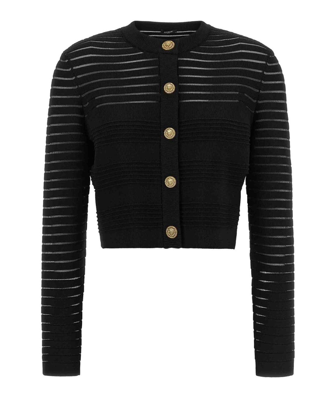 BALMAIN Черный вискозный кардиган, фото 1