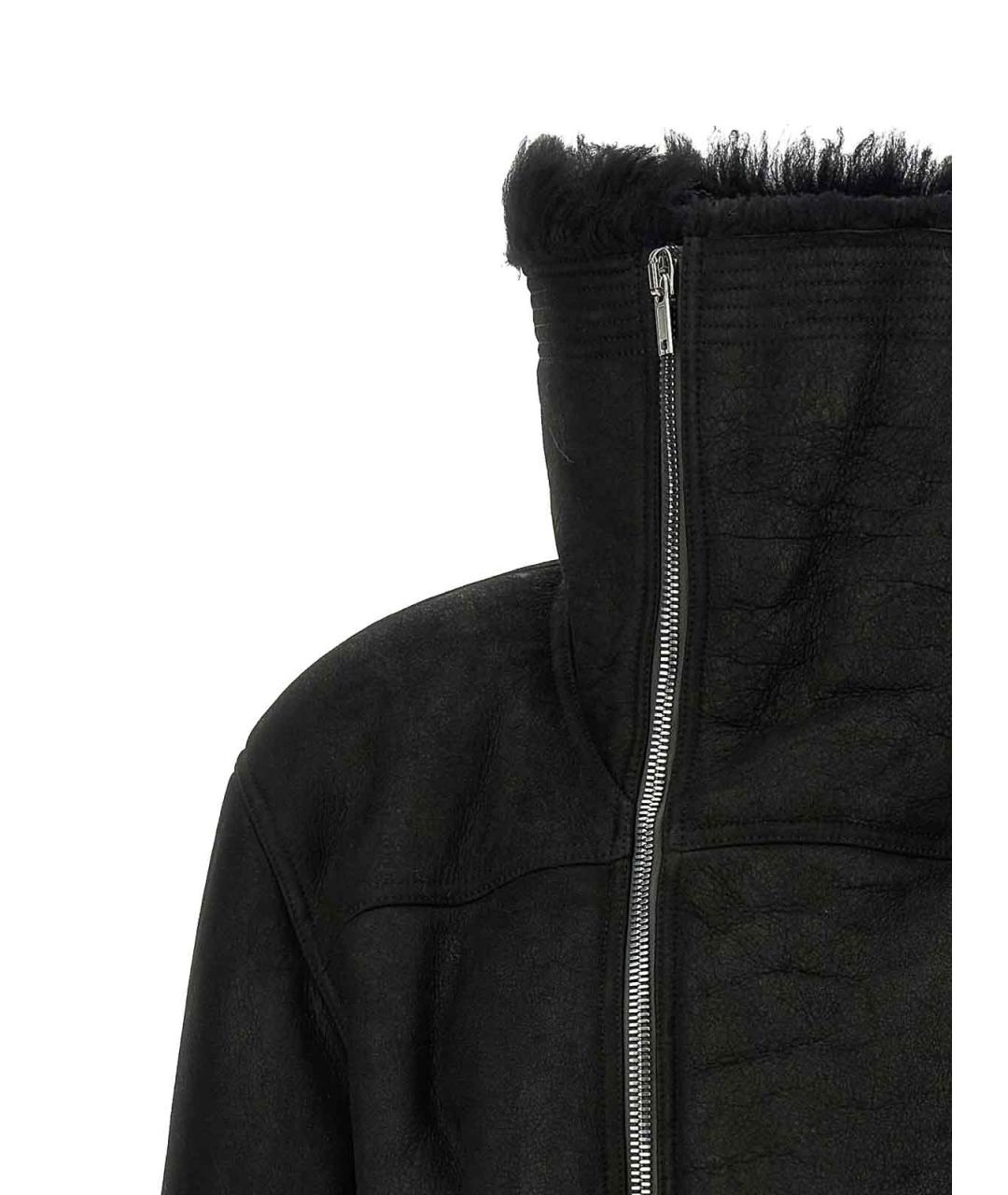 RICK OWENS Черная кожаная куртка, фото 3