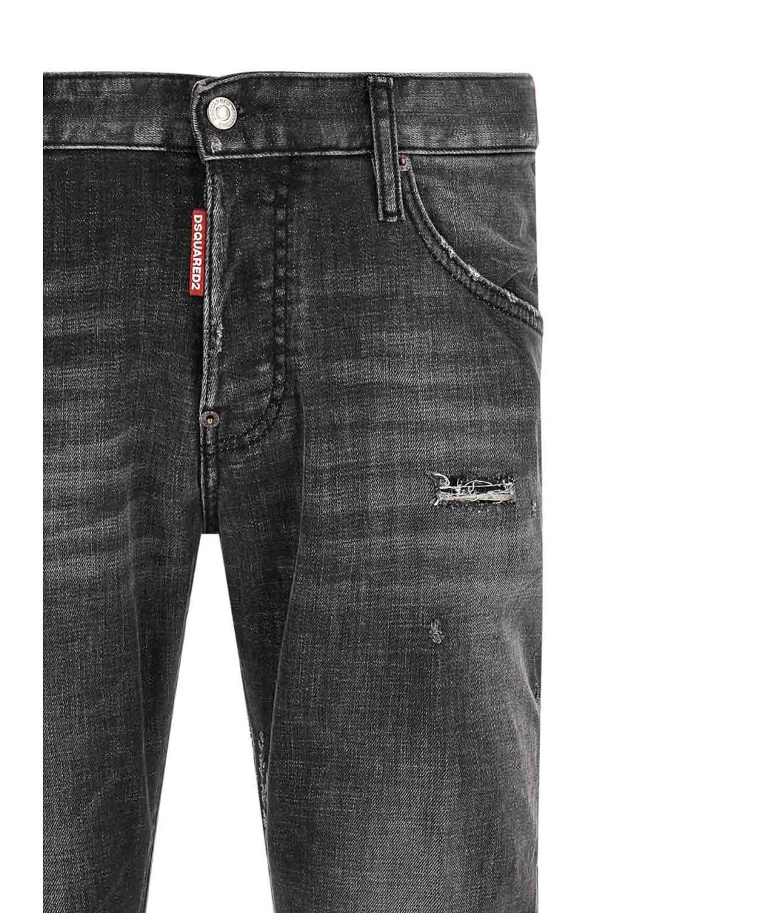 DSQUARED2 Серые хлопко-эластановые джинсы скинни, фото 3
