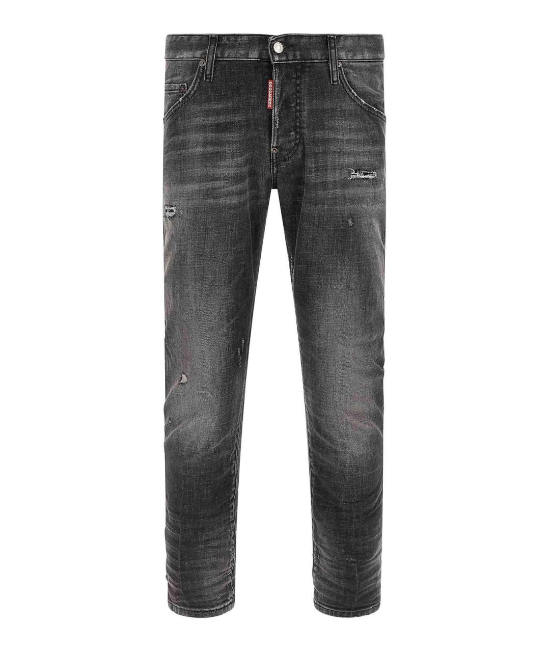DSQUARED2 Серые хлопко-эластановые джинсы скинни, фото 1
