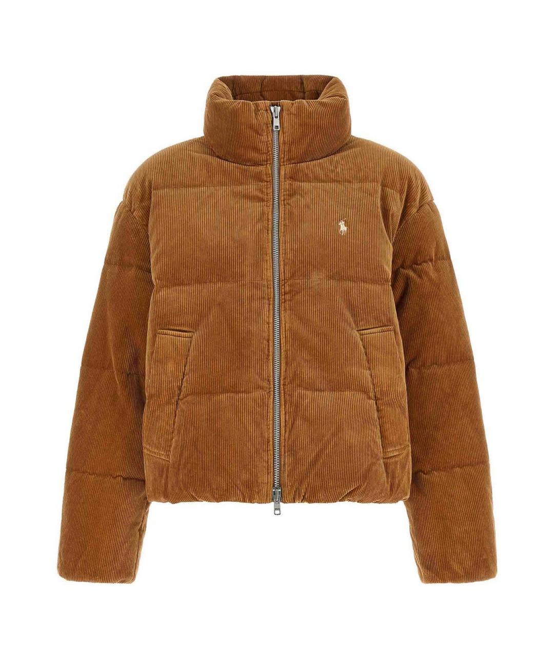 POLO RALPH LAUREN Коричневый хлопковый пуховик, фото 1