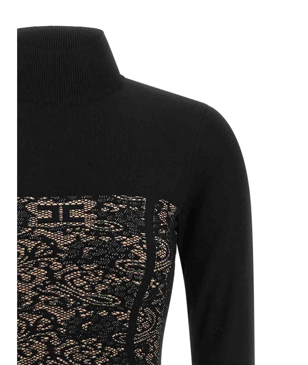 ELISABETTA FRANCHI Черное вискозное повседневное платье, фото 3