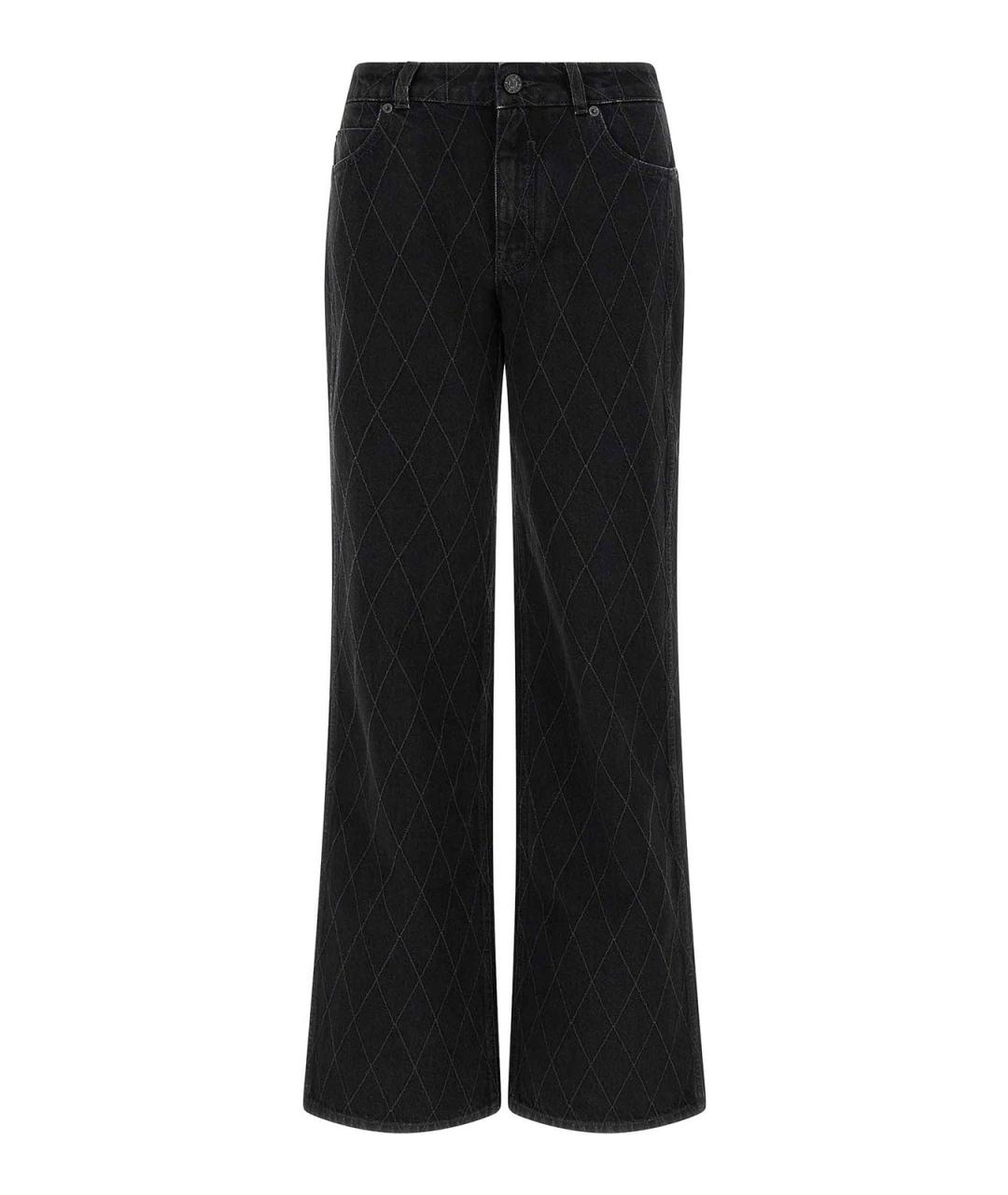 BALMAIN Черные хлопковые прямые джинсы, фото 1